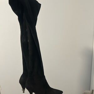 Black Heeled Boots with Stiletto Heel and Pointed Toe